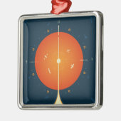 Deep Space Atomic Clock Poster, Oranje versie. Metalen Ornament (Links)
