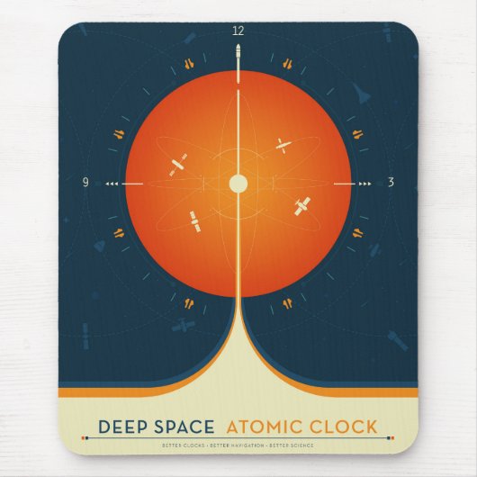 Deep Space Atomic Clock Poster, Oranje versie. Muismat (Voorkant)