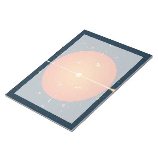Deep Space Atomic Clock Poster, Oranje versie. Notitieblok (Schuin)