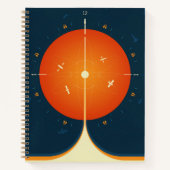 Deep Space Atomic Clock Poster, Oranje versie. Notitieboek (Voorkant)