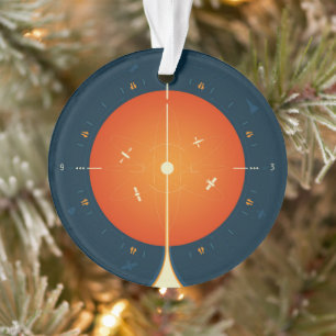 Deep Space Atomic Clock Poster, Oranje versie. Ornament