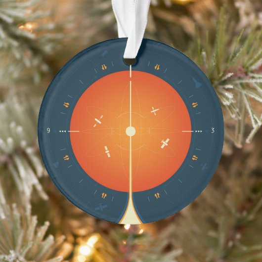 Deep Space Atomic Clock Poster, Oranje versie. Ornament (Boom)