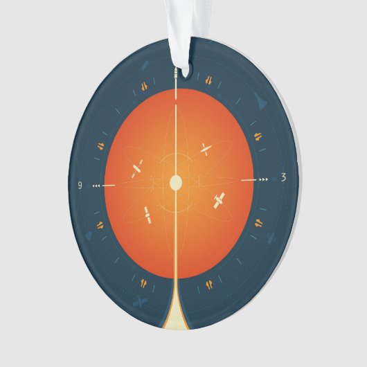 Deep Space Atomic Clock Poster, Oranje versie. Ornament (voorkant)