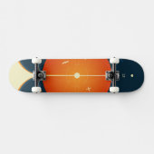 Deep Space Atomic Clock Poster, Oranje versie. Persoonlijk Skateboard (Horizontaal)