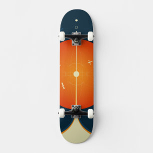 Deep Space Atomic Clock Poster, Oranje versie. Persoonlijk Skateboard