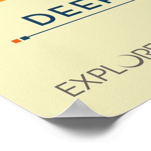 Deep Space Atomic Clock Poster, Oranje versie. Poster (Hoek)