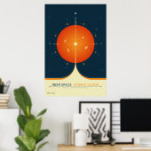 Deep Space Atomic Clock Poster, Oranje versie. Poster (Thuiskantoor)