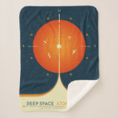 Deep Space Atomic Clock Poster, Oranje versie. Sherpa Deken (Voorkant)