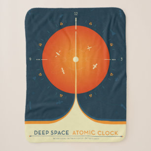 Deep Space Atomic Clock Poster, Oranje versie. Sherpa Deken