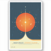 Deep Space Atomic Clock Poster, Oranje versie. Sticker (Voorkant)