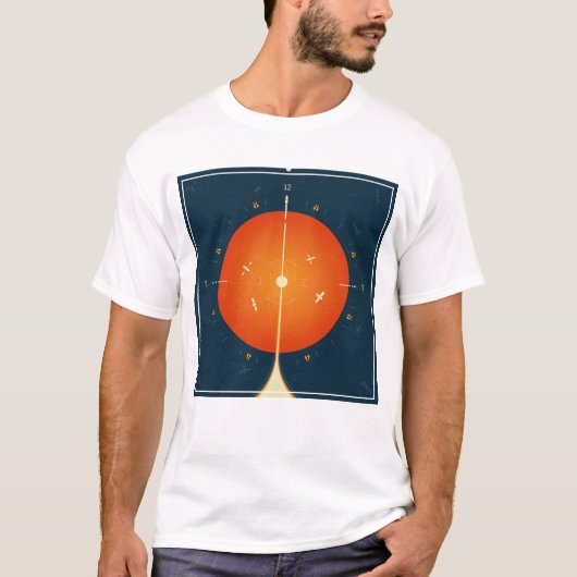 Deep Space Atomic Clock Poster, Oranje versie. T-shirt (Voorkant)