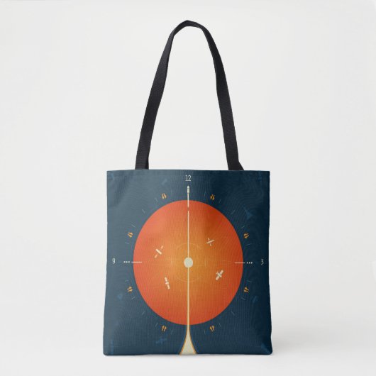 Deep Space Atomic Clock Poster, Oranje versie. Tote Bag (Voorkant)