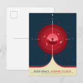 Deep Space Atomic Clock Poster, rode versie. Briefkaart (Voorkant / Achterkant)