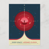 Deep Space Atomic Clock Poster, rode versie. Briefkaart (Voorkant)