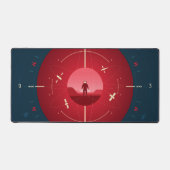 Deep Space Atomic Clock Poster, rode versie. Bureaumat (Voorkant)