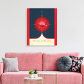 Deep Space Atomic Clock Poster, rode versie. Canvas Afdruk (Insitu (Woonkamer))