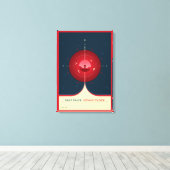 Deep Space Atomic Clock Poster, rode versie. Canvas Afdruk (Insitu (Houten vloer))