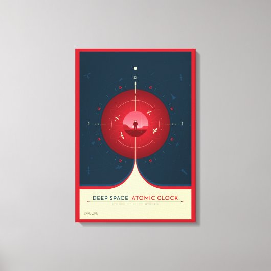 Deep Space Atomic Clock Poster, rode versie. Canvas Afdruk (Voorkant)