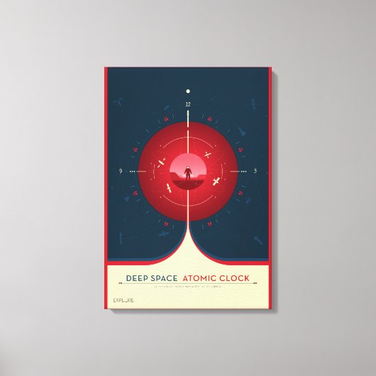 Deep Space Atomic Clock Poster, rode versie. Canvas Afdruk (Voorkant)