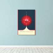 Deep Space Atomic Clock Poster, rode versie. Canvas Afdruk (Insitu (Houten vloer))