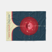 Deep Space Atomic Clock Poster, rode versie. Fleece Deken (Voorkant (Horizontaal))