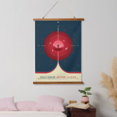 Deep Space Atomic Clock Poster, rode versie. Hangend Wandkleed (Slaapkamer)