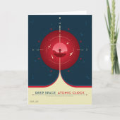 Deep Space Atomic Clock Poster, rode versie. Kaart (Voorkant)