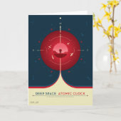 Deep Space Atomic Clock Poster, rode versie. Kaart (Gele Bloem)