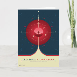 Deep Space Atomic Clock Poster, rode versie. Kaart