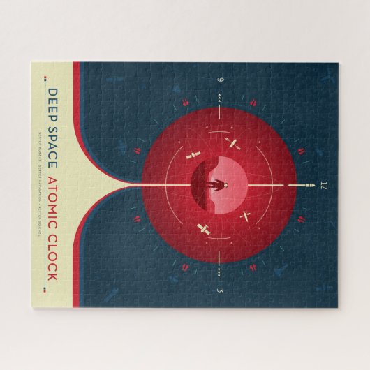 Deep Space Atomic Clock Poster, rode versie. Legpuzzel (Horizontaal)
