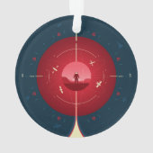 Deep Space Atomic Clock Poster, rode versie. Ornament (achterkant)