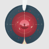 Deep Space Atomic Clock Poster, rode versie. Ornament (voorkant)