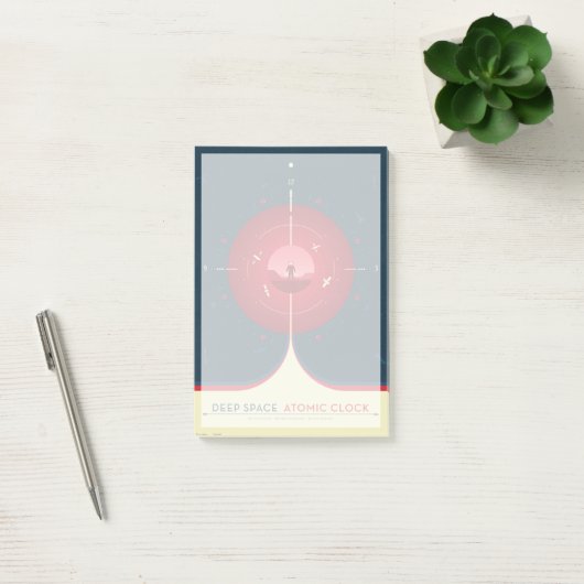 Deep Space Atomic Clock Poster, rode versie. Post-it® Notes (Kantoor)