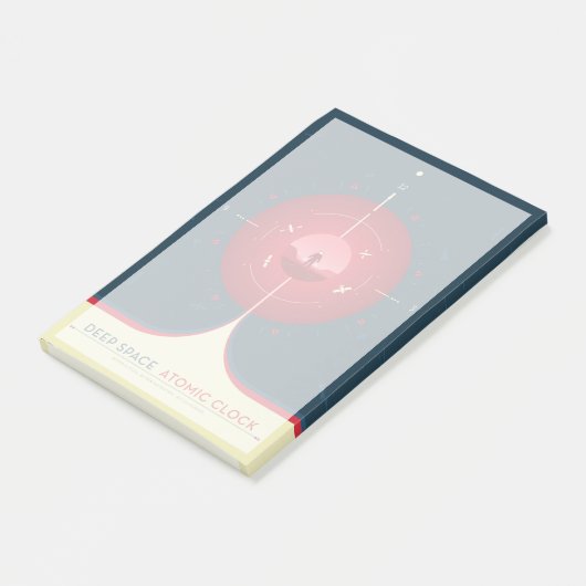 Deep Space Atomic Clock Poster, rode versie. Post-it® Notes (Schuin)