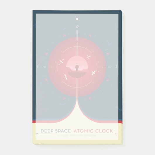Deep Space Atomic Clock Poster, rode versie. Post-it® Notes (Voorkant)