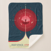 Deep Space Atomic Clock Poster, rode versie. Sherpa Deken (Voorkant)