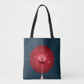 Deep Space Atomic Clock Poster, rode versie. Tote Bag (Voorkant)