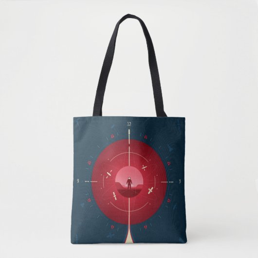 Deep Space Atomic Clock Poster, rode versie. Tote Bag (Voorkant)