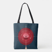 Deep Space Atomic Clock Poster, rode versie. Tote Bag (Achterkant)