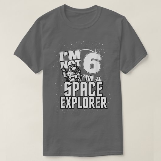 Deep Space Eplorer Astronaut Birthday Tee  6  T-shirt (Design voorkant)