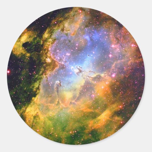 Deep Space Nebula Ronde Sticker (Voorkant)