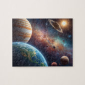Deep Space Planets Nebula Jupiter Earth Legpuzzel (Horizontaal)