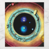 Deep Space Portal Wijn Etiket (Enkel label)