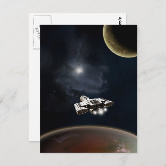 Deep Space - Science Fiction Battle Cruiser Briefkaart (Voorkant / Achterkant)