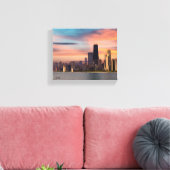 Deep Sunset Chicago Canvas Afdruk (Insitu (Woonkamer))