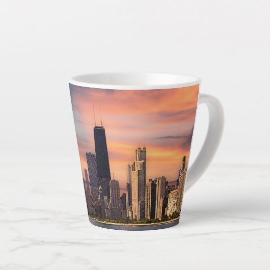 Deep Sunset Chicago Latte Mok (Rechterhoek)