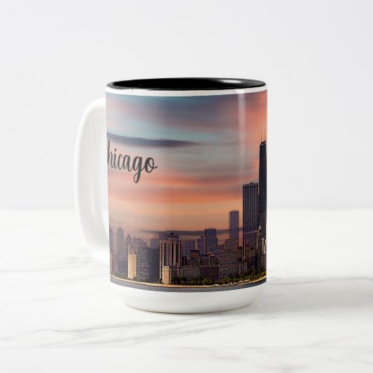 Deep Sunset Chicago Tweekleurige Koffiemok (Voorkant links)