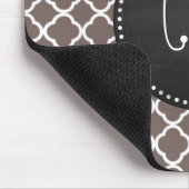 Deep Taupe Quatrefoil;  krijtbord look Muismat (Hoek)