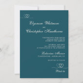 Deep Teal Elegant Chic Calligraphy Wedding Kaart (Voorkant)