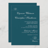 Deep Teal  Modern Chic Mix and Match Wedding Kaart (Voorkant / Achterkant)